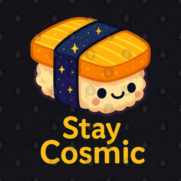 Stay Cosmic – Cute Space Sushi Art | Funny Kawaii Cosmic Food Tee by Anne Lee