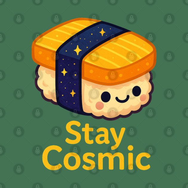 Stay Cosmic – Cute Space Sushi Art | Funny Kawaii Cosmic Food Tee by Anne Lee