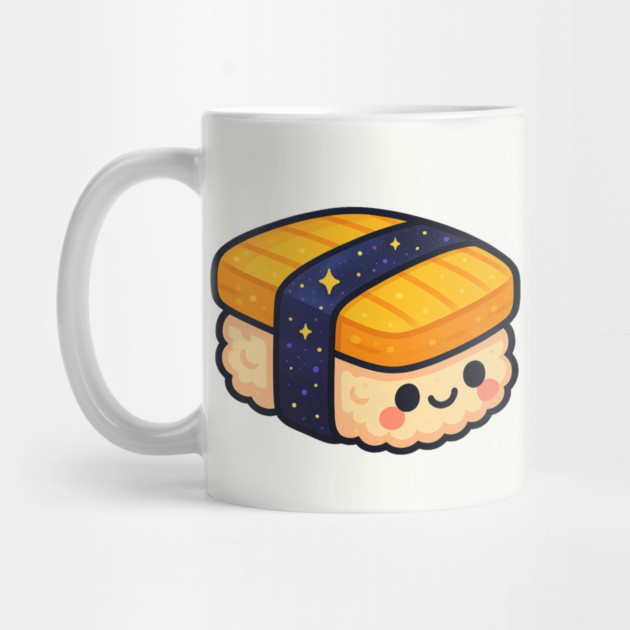 Cosmic Sushi Bite – Cute Space Sushi Art | Kawaii Galaxy Food Tee by Anne Lee