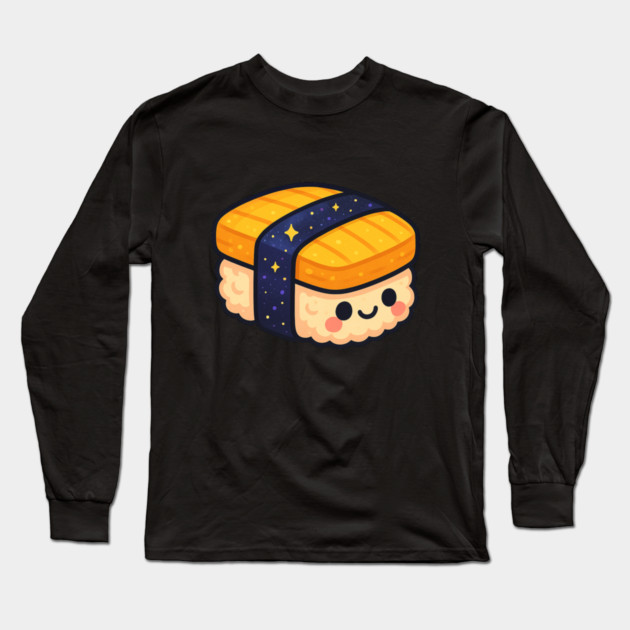 Cosmic Sushi Bite – Cute Space Sushi Art | Kawaii Galaxy Food Tee Long Sleeve T-Shirt by Anne Lee