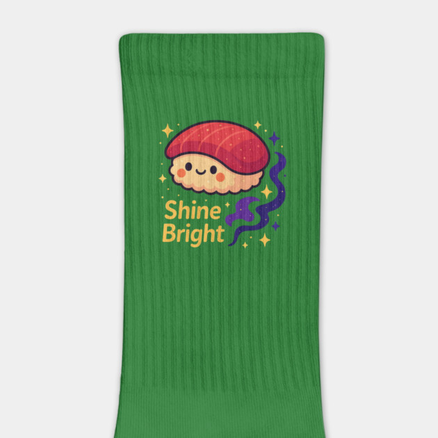 Shine Bright – Cute Space Sushi Art | Kawaii Cosmic Food Tee by Anne Lee