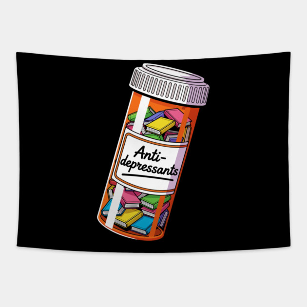 Books as Antidepressants Tapestry by enrynz