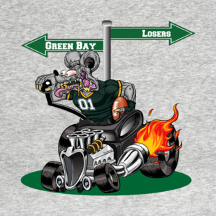 DigiRods Rat Rod Racer Green Bay Pro Football Hot Rod Car Cartoon T-Shirt