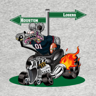 DigiRods Rat Rod Racer Houston Pro Football Hot Rod Car Cartoon T-Shirt