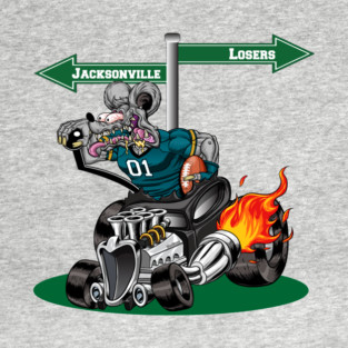 DigiRods Rat Rod Racer Jacksonville Pro Football Hot Rod Car Cartoon T-Shirt