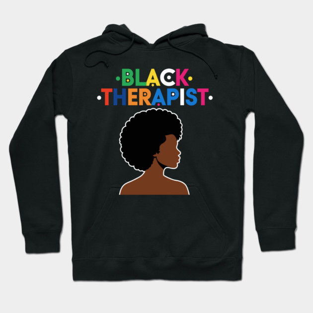 Black Therapist Hoodie by enrynz