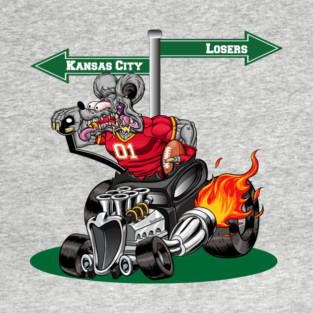 DigiRods Rat Rod Racer Kansas City Pro Football Hot Rod Car Cartoon T-Shirt