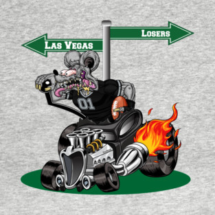 DigiRods Rat Rod Racer Las Vegas Pro Football Hot Rod Car Cartoon T-Shirt