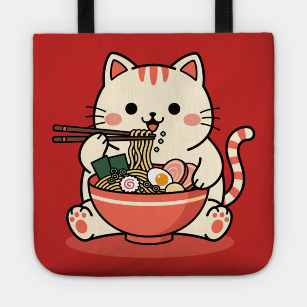 Purrfect Ramen Cat Tote by enrynz