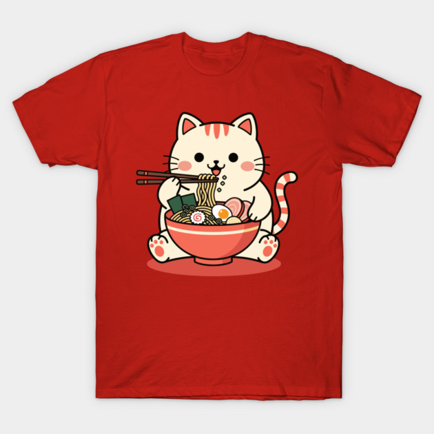 Purrfect Ramen Cat T-Shirt by enrynz