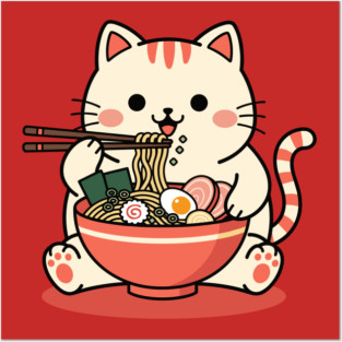 Purrfect Ramen Cat Posters and Art