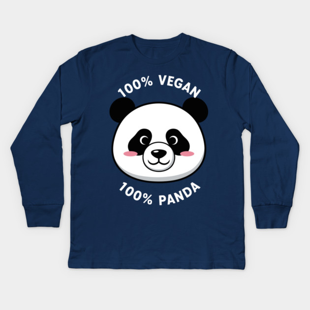 100% vegan, 100% Panda Kids Long Sleeve T-Shirt by enrynz