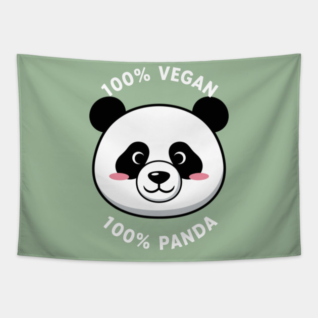 100% vegan, 100% Panda Tapestry by enrynz