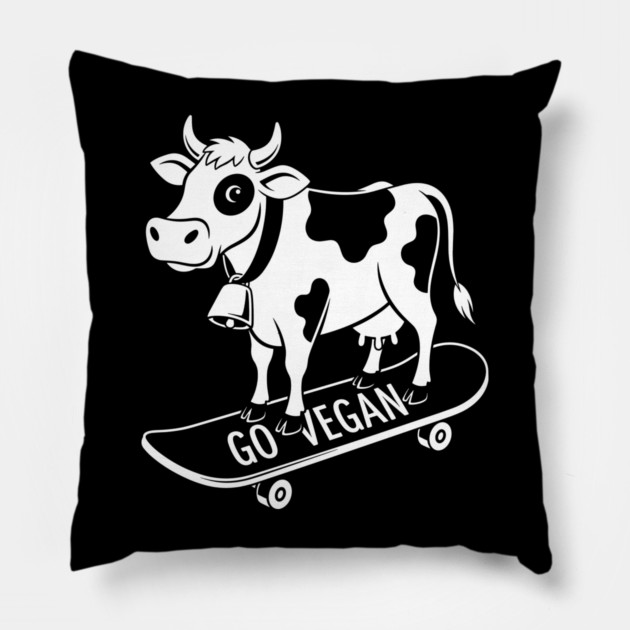 Rad Skateboarder Cow Pillow by enrynz