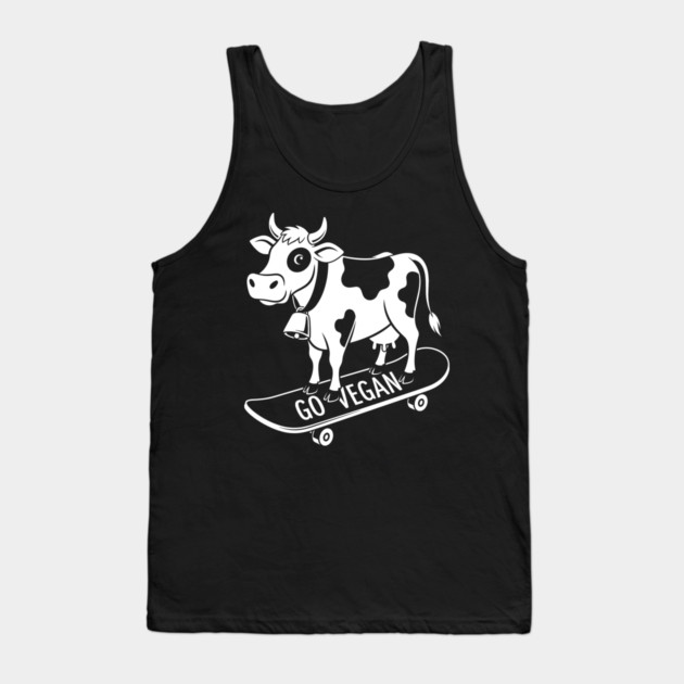 Rad Skateboarder Cow Tank Top by enrynz