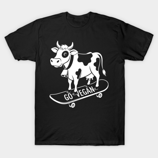Rad Skateboarder Cow T-Shirt by enrynz
