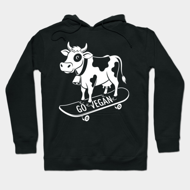 Rad Skateboarder Cow Hoodie by enrynz
