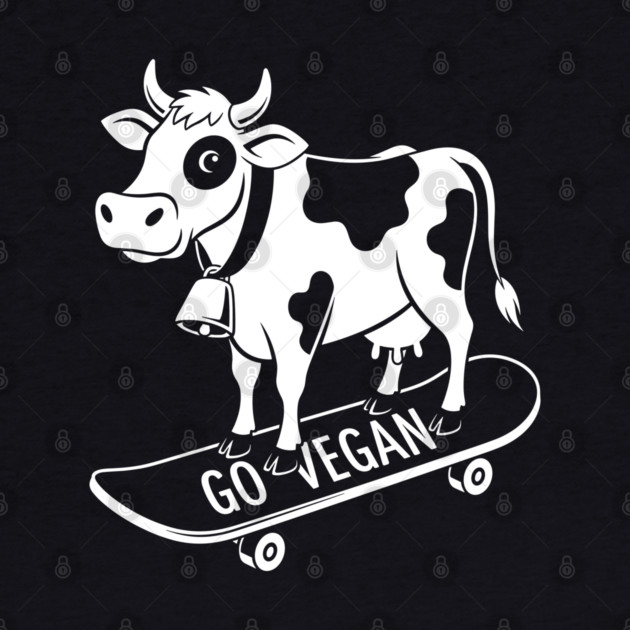 Rad Skateboarder Cow by Digironin