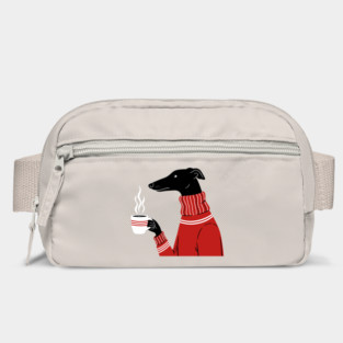 Cozy Greyhound Sipping Coffee Bag