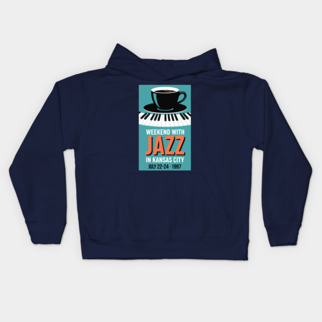 Retro Jazz Weekend Kids Hoodie by enrynz