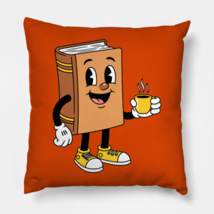 Happy Book Sipping Coffee Pillow