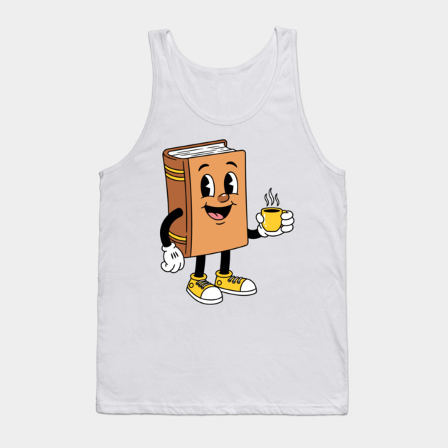 Happy Book Sipping Coffee Tank Top by enrynz