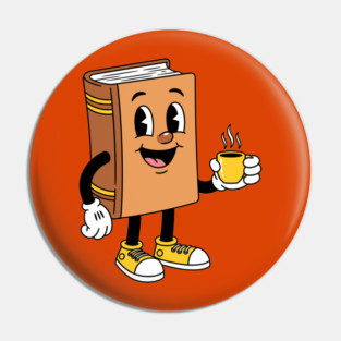 Happy Book Sipping Coffee Pin