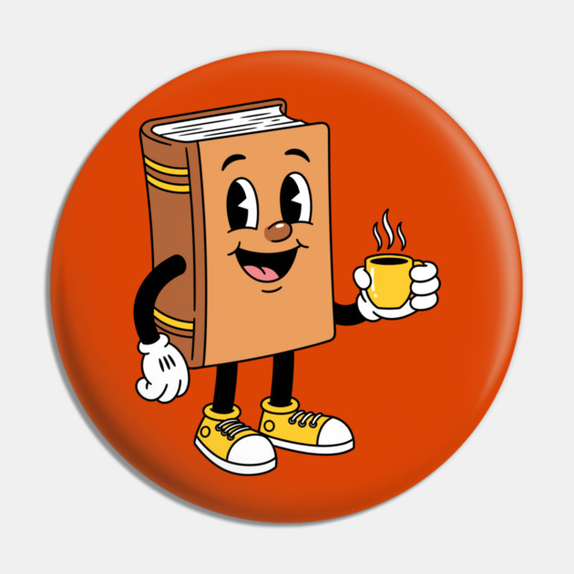 Happy Book Sipping Coffee Pin by enrynz