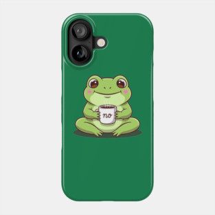 Kawaii Frog Says 'NO' Cute Coffee Phone Case