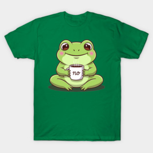 Kawaii Frog Says 'NO' Cute Coffee T-Shirt