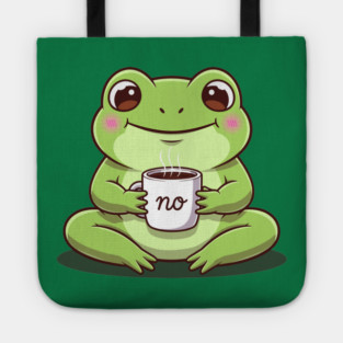 Kawaii Frog Says 'NO' Cute Coffee Tote