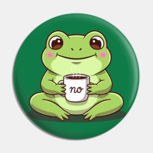 Kawaii Frog Says 'NO' Cute Coffee Pin