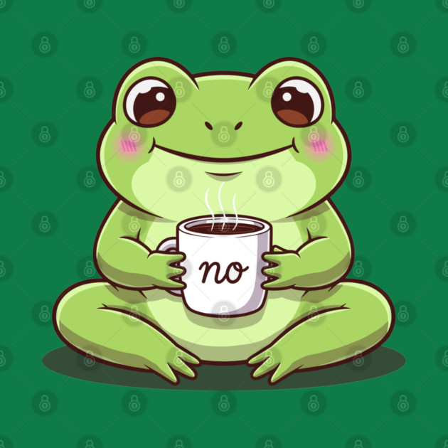 Kawaii Frog Says 'NO' Cute Coffee by enrynz