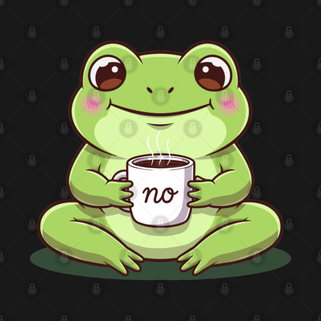 Kawaii Frog Says 'NO' Cute Coffee by enrynz