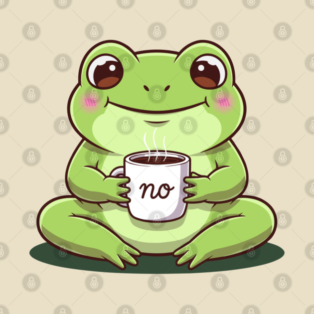 Kawaii Frog Says 'NO' Cute Coffee by enrynz