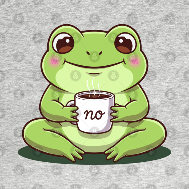 Kawaii Frog Says 'NO' Cute Coffee by enrynz