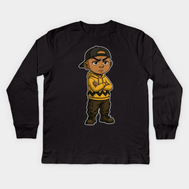 Chuck Lil' Homie Attitude Kids Long Sleeve T-Shirt by UrbanLifeApparel