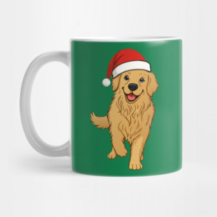 Christmas Santa Golden Retriever – Cute Holiday Dog T-Shirt Mug