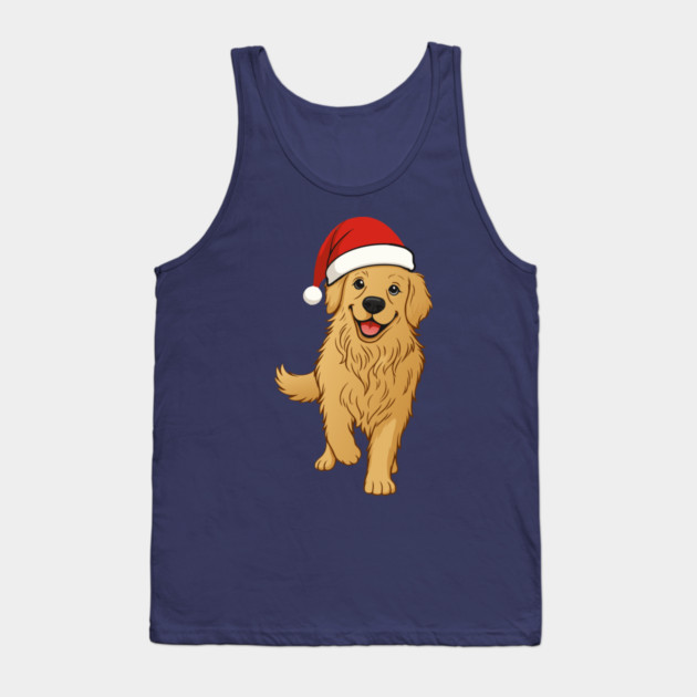 Christmas Santa Golden Retriever – Cute Holiday Dog T-Shirt Tank Top by DonWillisJrArt
