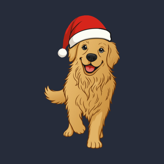 Christmas Santa Golden Retriever – Cute Holiday Dog T-Shirt by DonWillisJrArt
