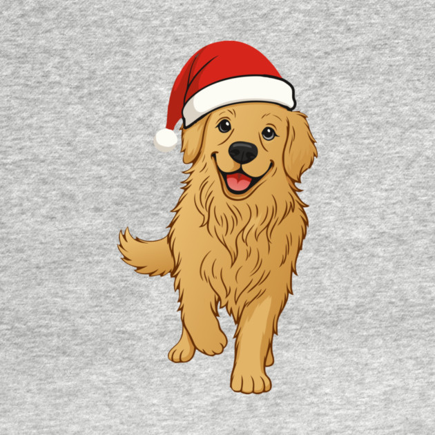 Christmas Santa Golden Retriever – Cute Holiday Dog T-Shirt by DonWillisJrArt