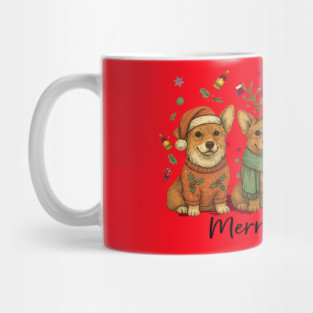"Pembroke Welsh Corgi Christmas Dog Lover Illustration – Festive Holiday Sweater Design for Gifts” Mug