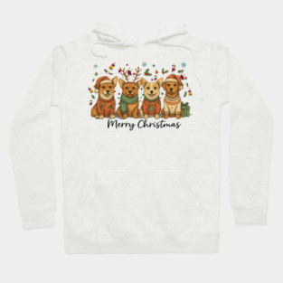 "Pembroke Welsh Corgi Christmas Dog Lover Illustration – Festive Holiday Sweater Design for Gifts” Hoodie