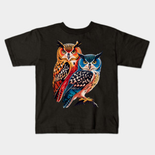 Owl Art - Animal Artwork Bird Owl Kids T-Shirt