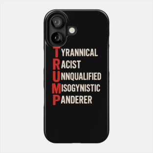 Anti Trump - Tyrannical Racist Unqualified Misogynistic Panderer Phone Case