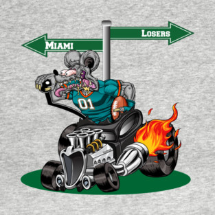 DigiRods Rat Rod Racer Miami Pro Football Hot Rod Car Cartoon T-Shirt