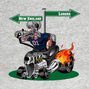 DigiRods Rat Rod Racer New England Pro Football Hot Rod Car Cartoon T-Shirt