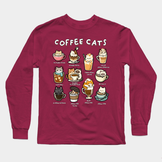 Coffee Cats Long Sleeve T-Shirt by GoshWow®