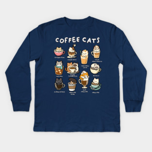 Coffee Cats Kids Long Sleeve T-Shirt
