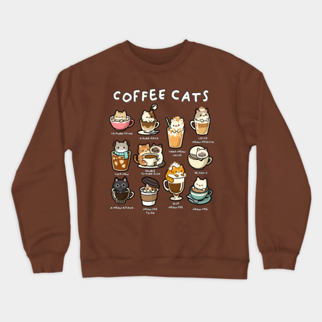 Coffee Cats Crewneck Sweatshirt by GoshWow®